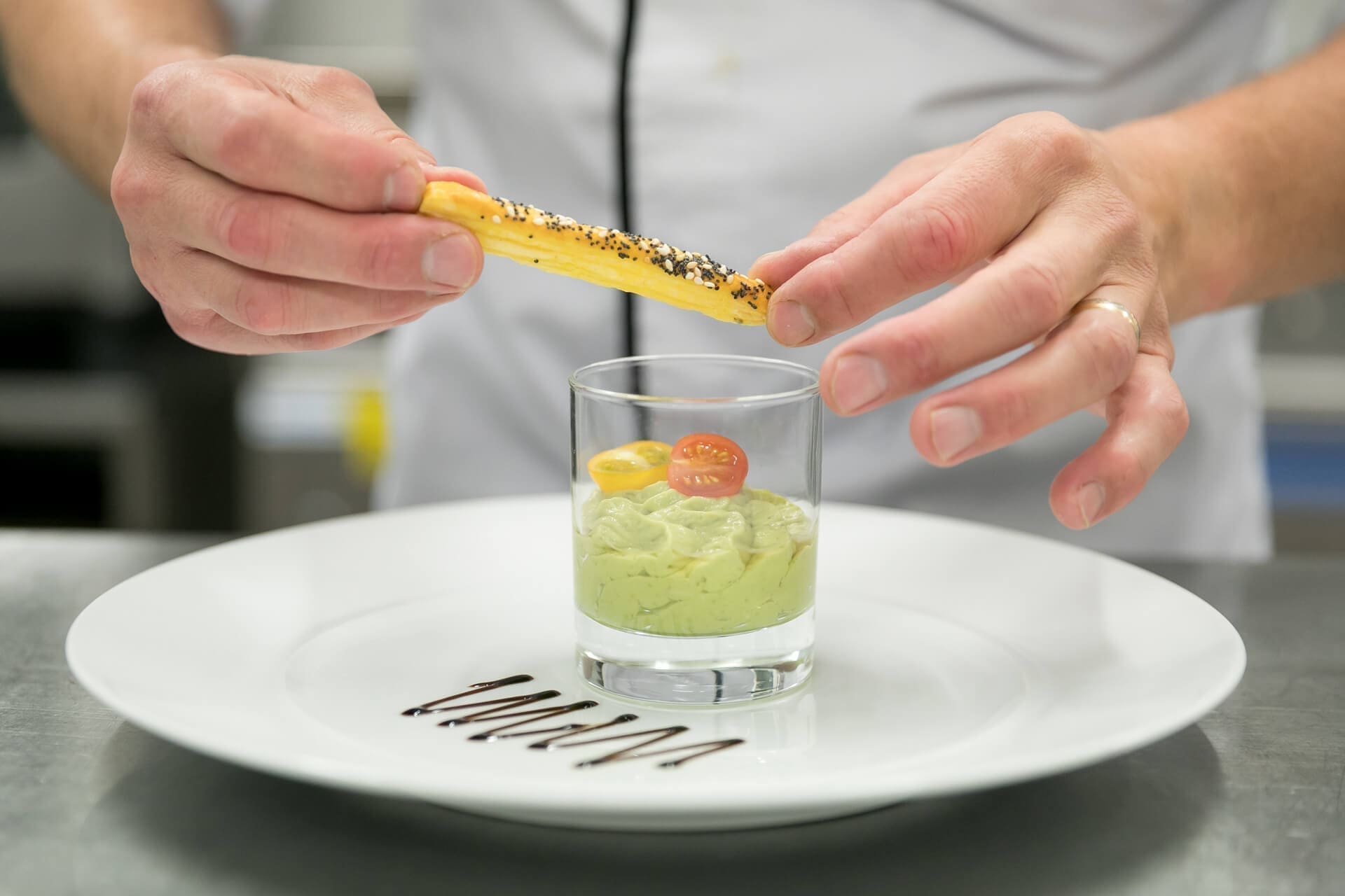 Préparation Restaurant Villa Médicis - Velouté courgettes