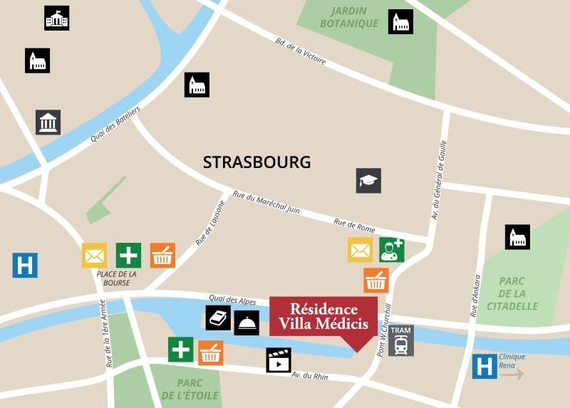 Carte, trouvez l'emplacement de la résidence senior Strasbourg
